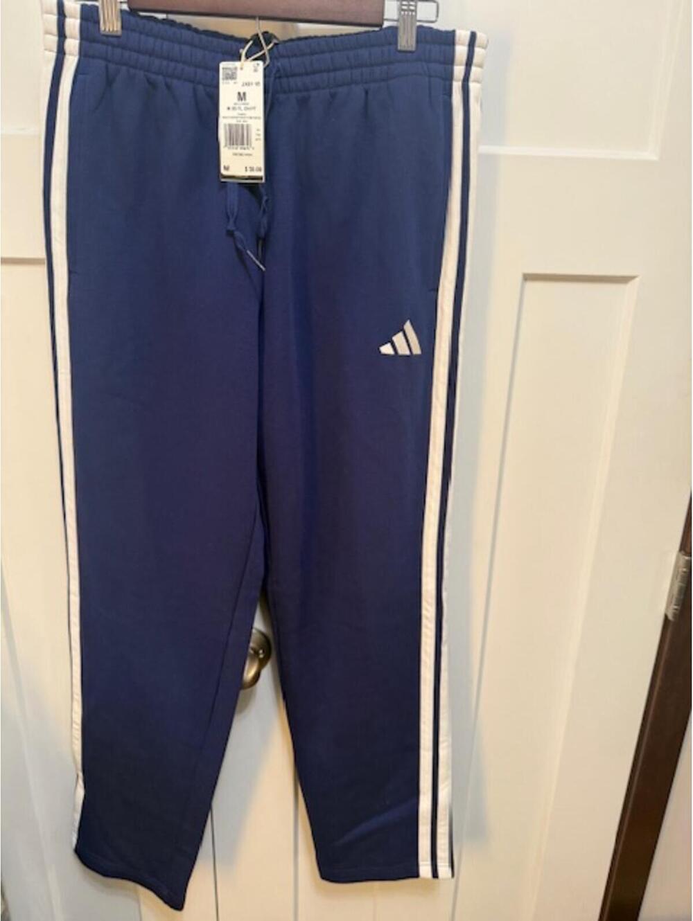 NWT Adidas Men's blue sweatpants straight leg in size medium